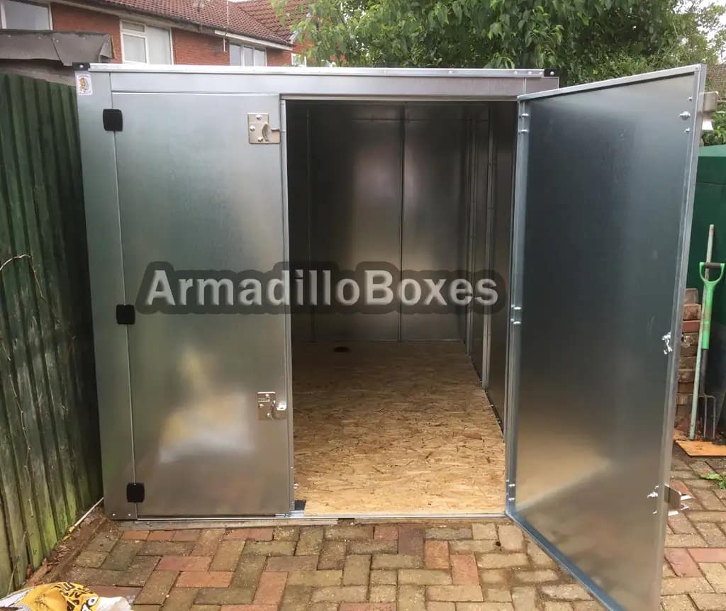 8ft long by 6ft 5" wide Double Motorcycle storage shed large motorcycle security motorbike storage scooter shed - Image 5