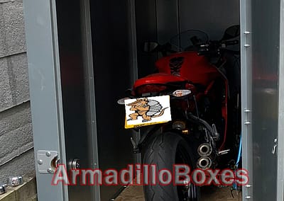 Ducati Panigale 959 ArmadilloBoxes 1200mm wide secure motorcycle shed