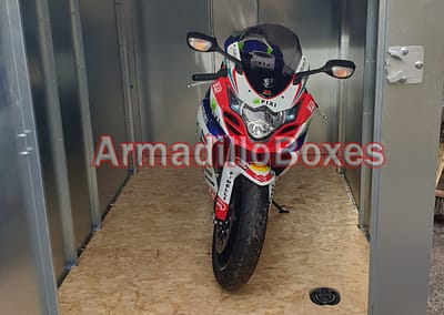 Suzuki GSX-R1000 Fatboy ArmadilloBoxes Secure shed