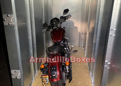 Harley Davidson 2008 XL1200L Sportster ArmadilloBoxes HD secure motorcycle shed