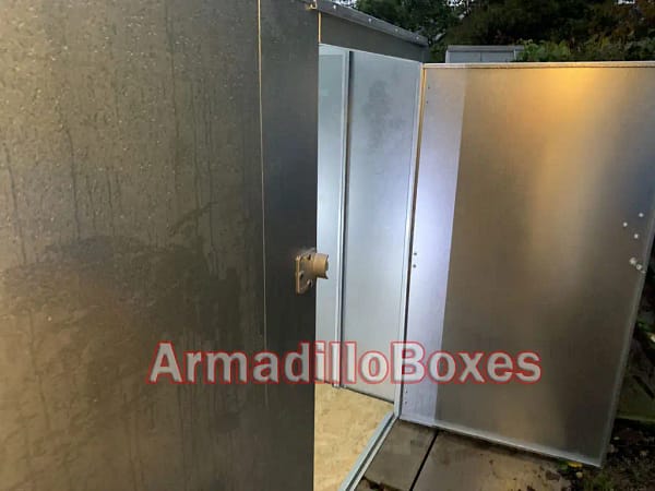 16ft long 4ft wide storage unit with front and side access door