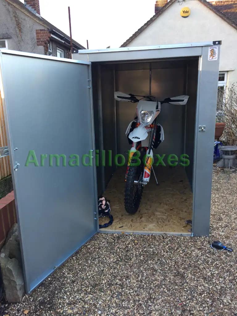 5ft 6" Tall Motorcycle storage shed large motorcycle security motorbike storage scooter shed - Image 4