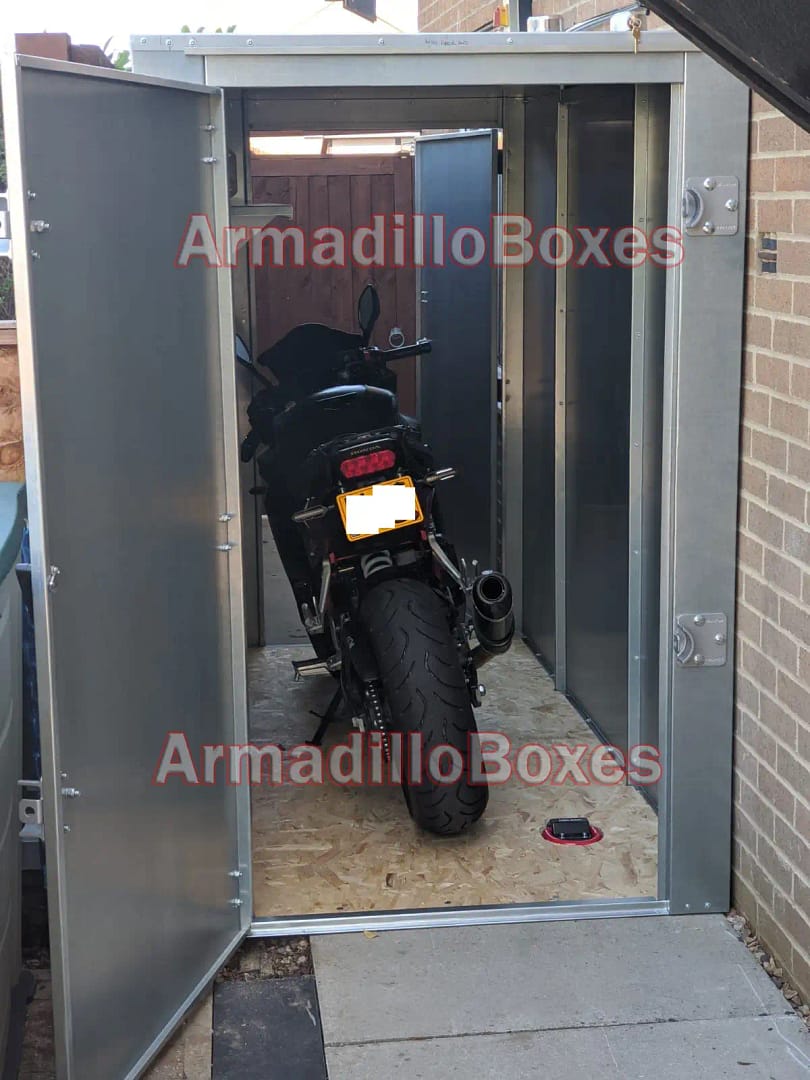 Single Unit access door to the rear Secure motorcycle shed - Image 2