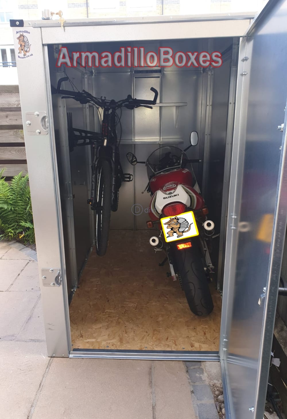 ArmadilloBoxes secure motorcycle shed (1)