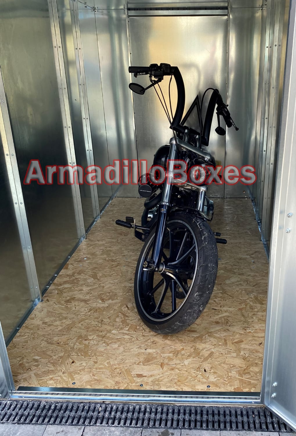 Harley Davidson softail Breakout FXSB ArmadilloBoxes secure HD motorcycle shed