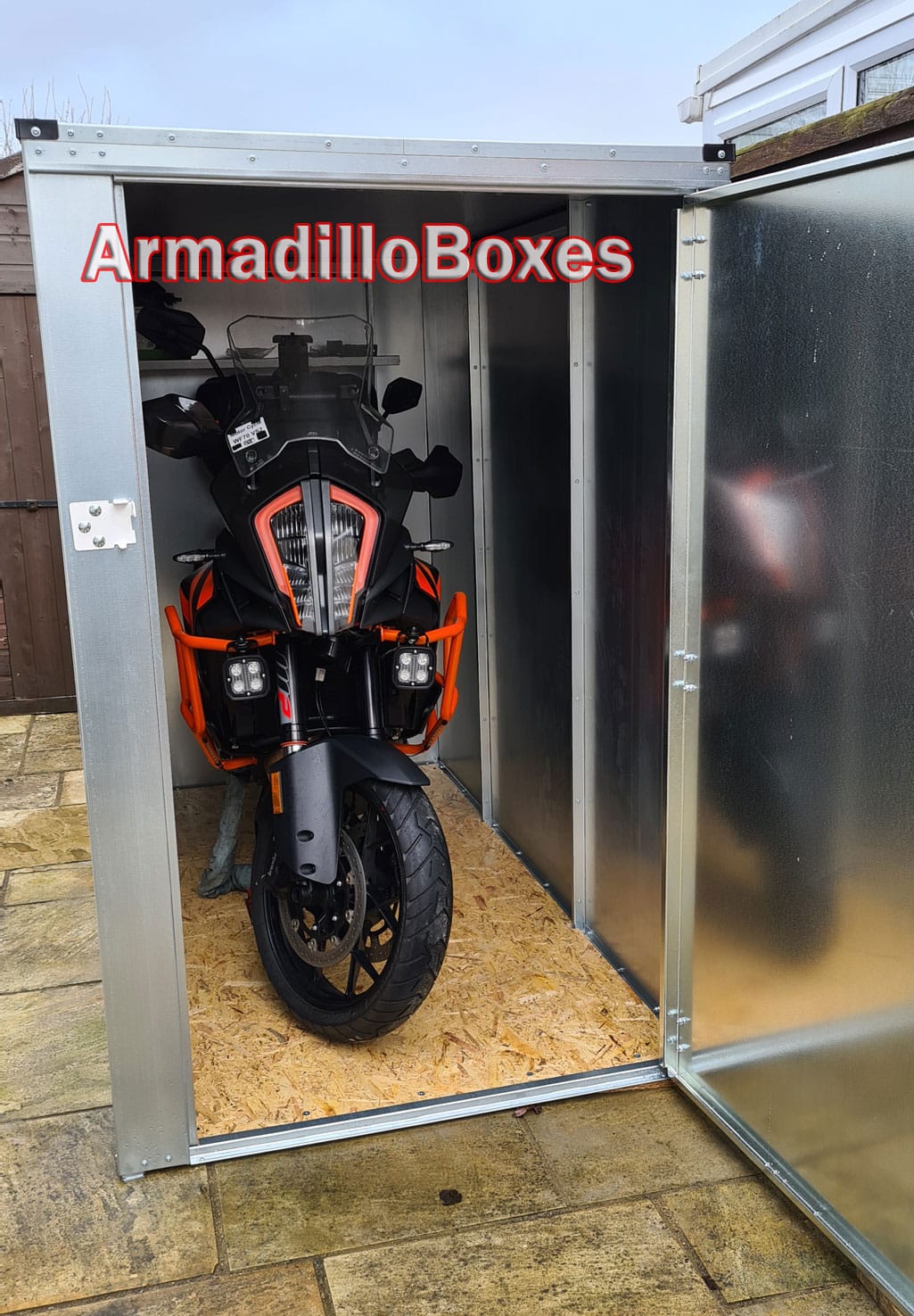 6ft Motorcycle storage shed EXTRA WIDE DOOR large