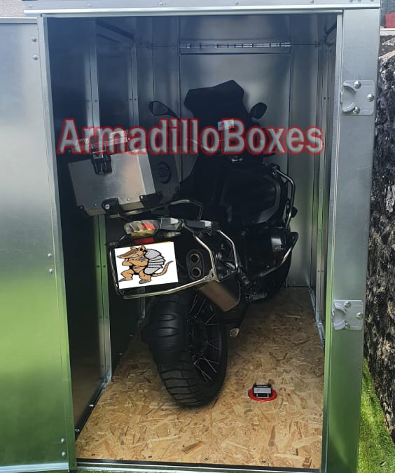 BMW R1200GS Adventure Armadillo 1200mm wide Secure Motorcycle Shed