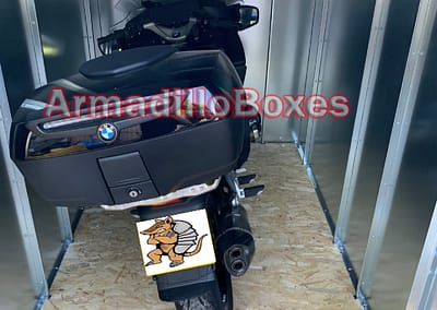 BMW R1250RT ArmadilloBoxes Fatboy Secure Motorcycle shed