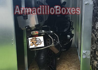 BMW R1200GS Adventure Armadillo 1200mm wide Secure Motorcycle Shed