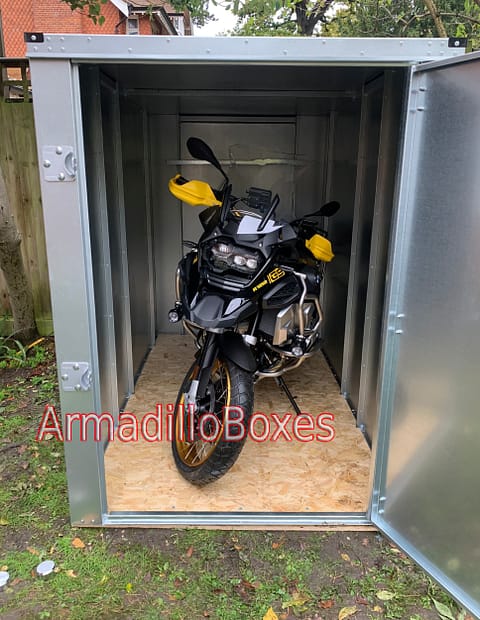 Fat Boy Slim 6ft high 1400mm wide 8ft long secure Motorcycle shed