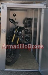 Ducati Scrambler 800 ArmadilloBoxes 1200mm extra wide door secure motorcycle Shed